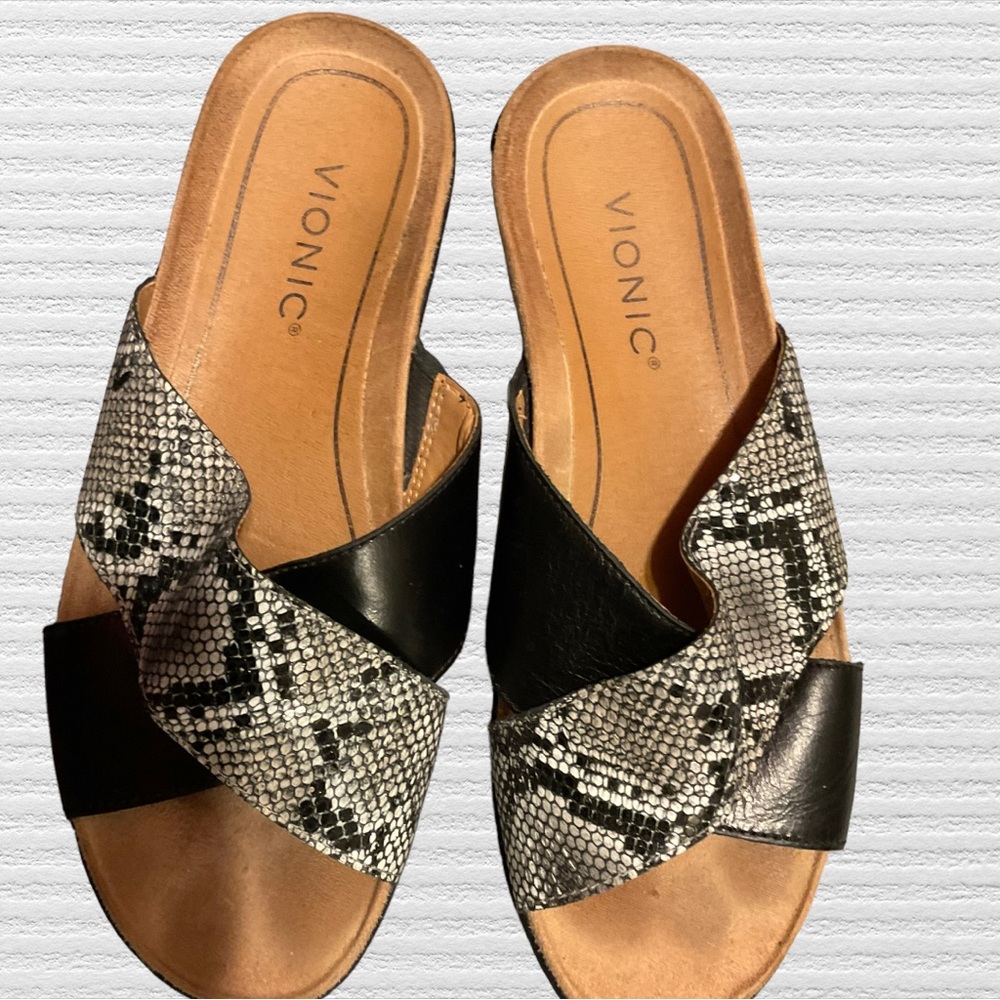 Vionic Snakeskin Pattern Sandals - image 1